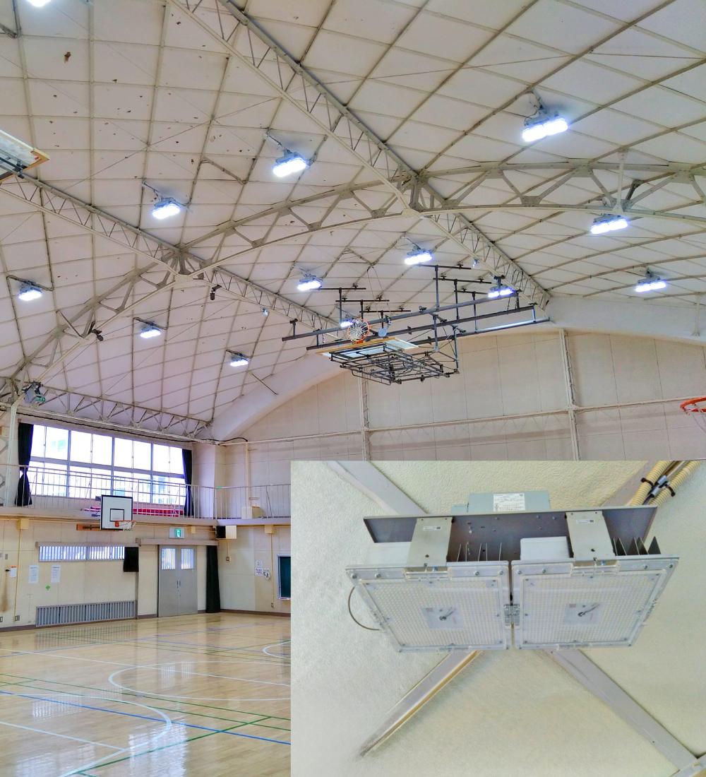 市立夏島小学校体育館電灯改修工事
